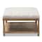Baxton Studio Carlotta Oak Beige Linen Rectangular Coffee Table Ottoman 139-7608 - alternate 3
